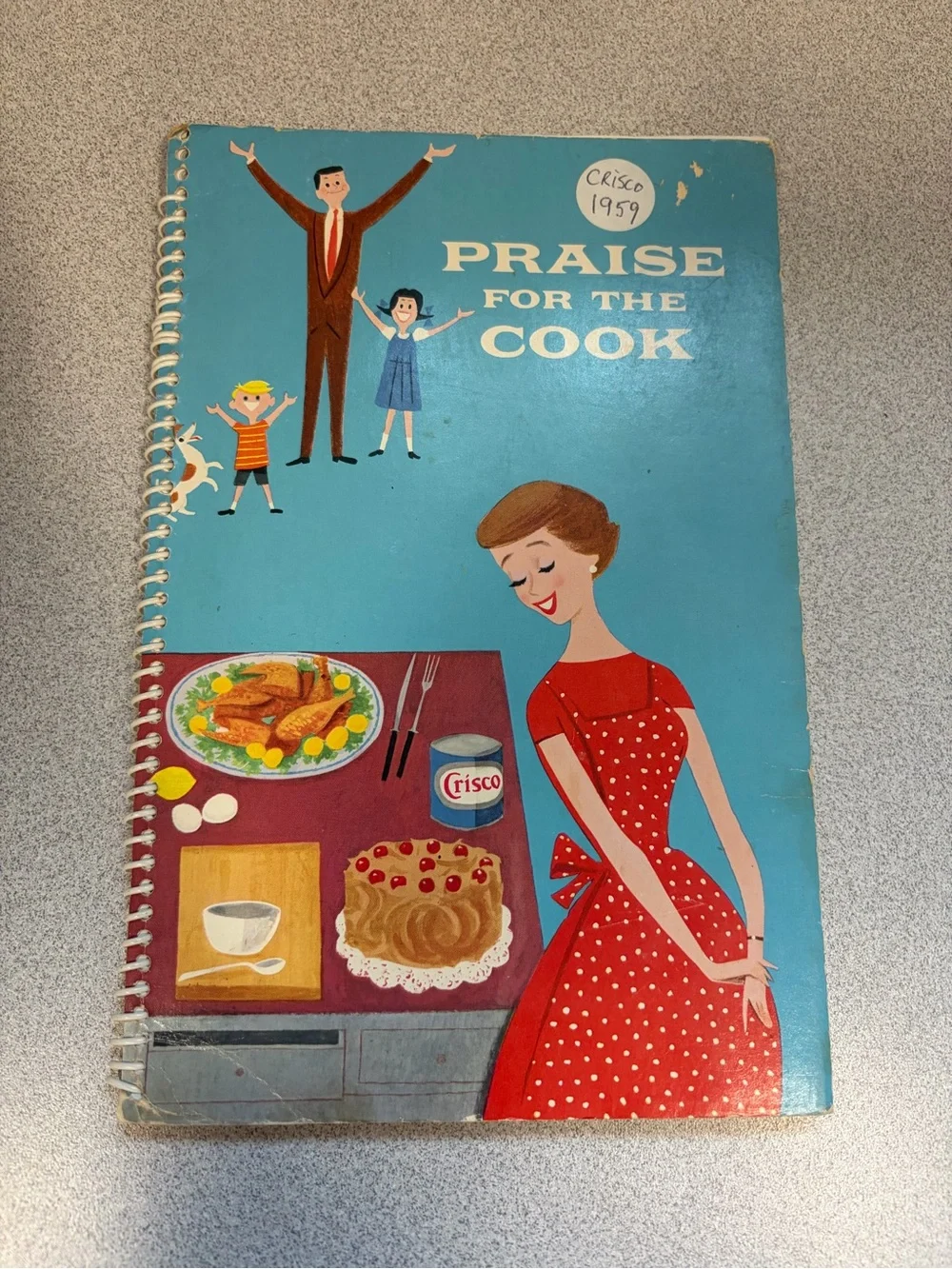 Cisco Cookbook with Bright Blue Cover and Red Polka-Dot Dress Illustration